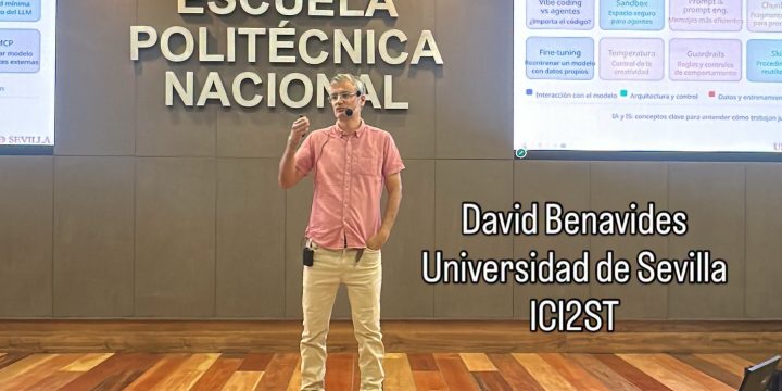 David Benavides delivers a keynote at ICI2ST 2026 in Quito on the relationship between AI and Software Engineering